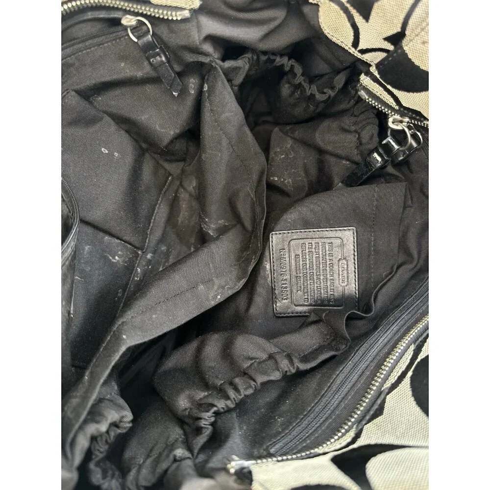 DAMAGED/ WORN COACH XL Tote / Diaper Bag /Signature C'S/ F13803/ Black